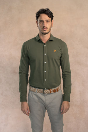 Camisa Antimanchas Piqu  Verde Militar