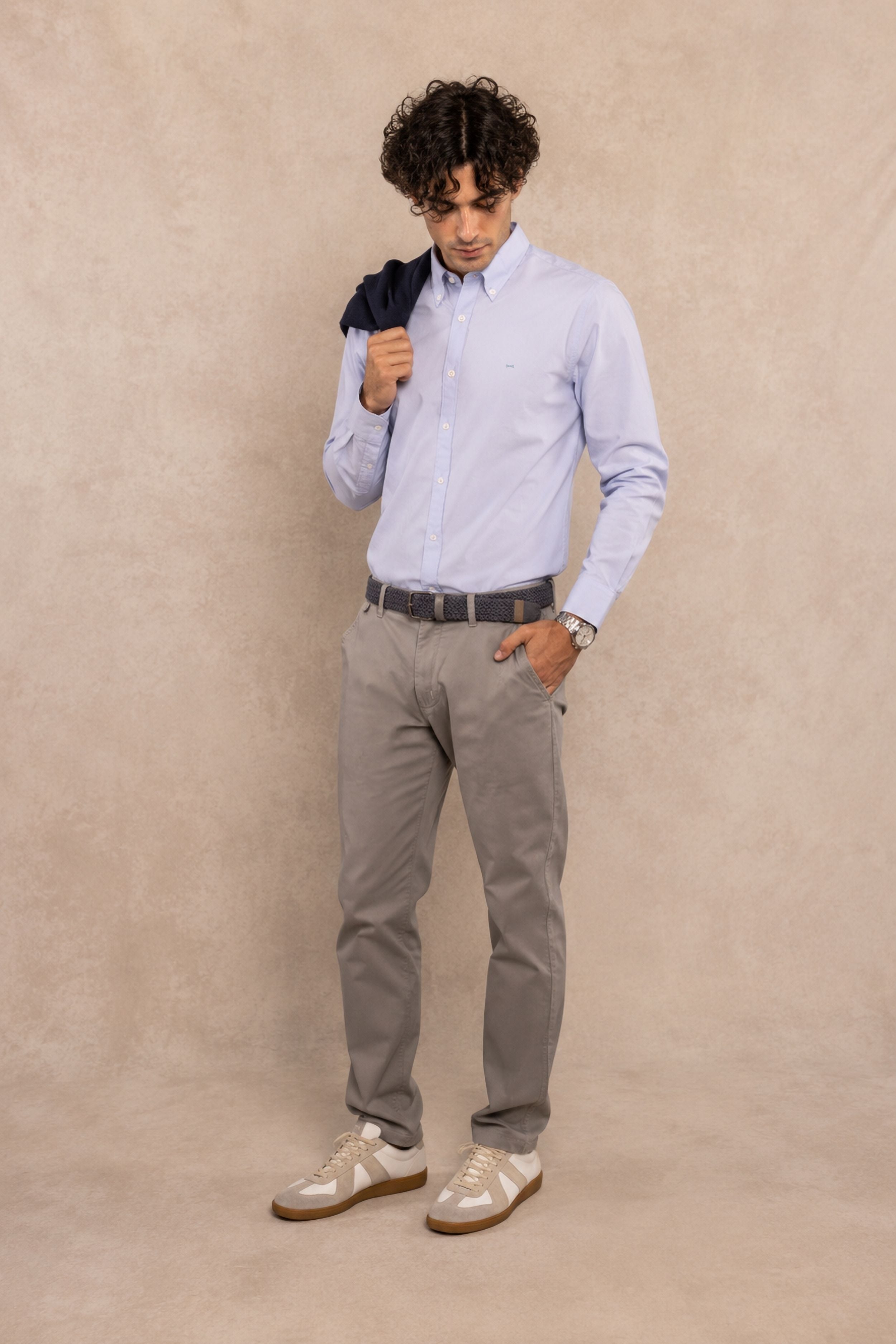 Camisa Antimanchas Popelina Light Blue - Talla Regular