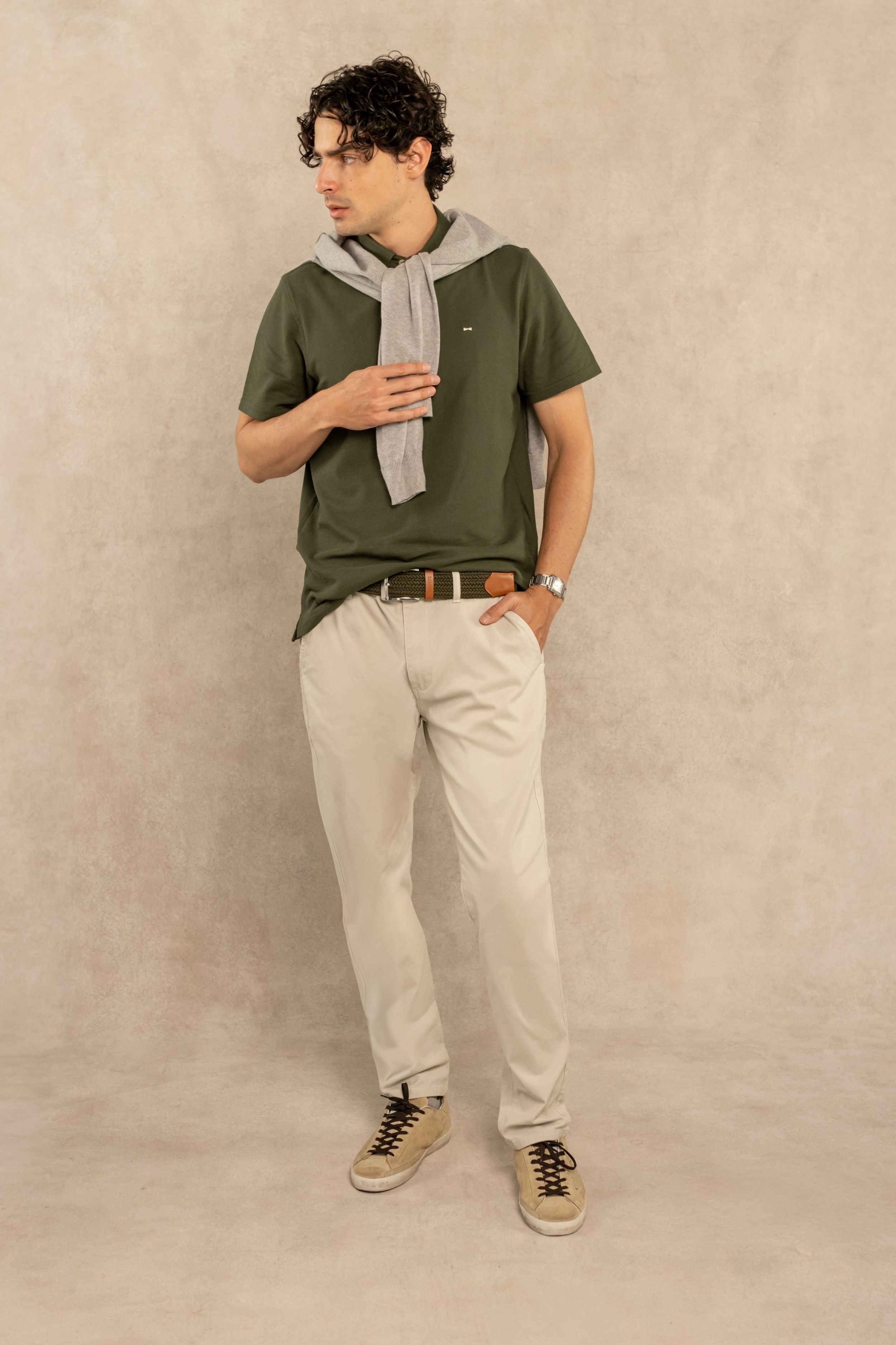 Polo Antimanchas Verde Militar