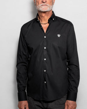Camisa Antimanchas Popelina Negra - Talla Slim