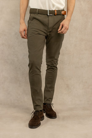 Pantalon Elastico Verde Militar