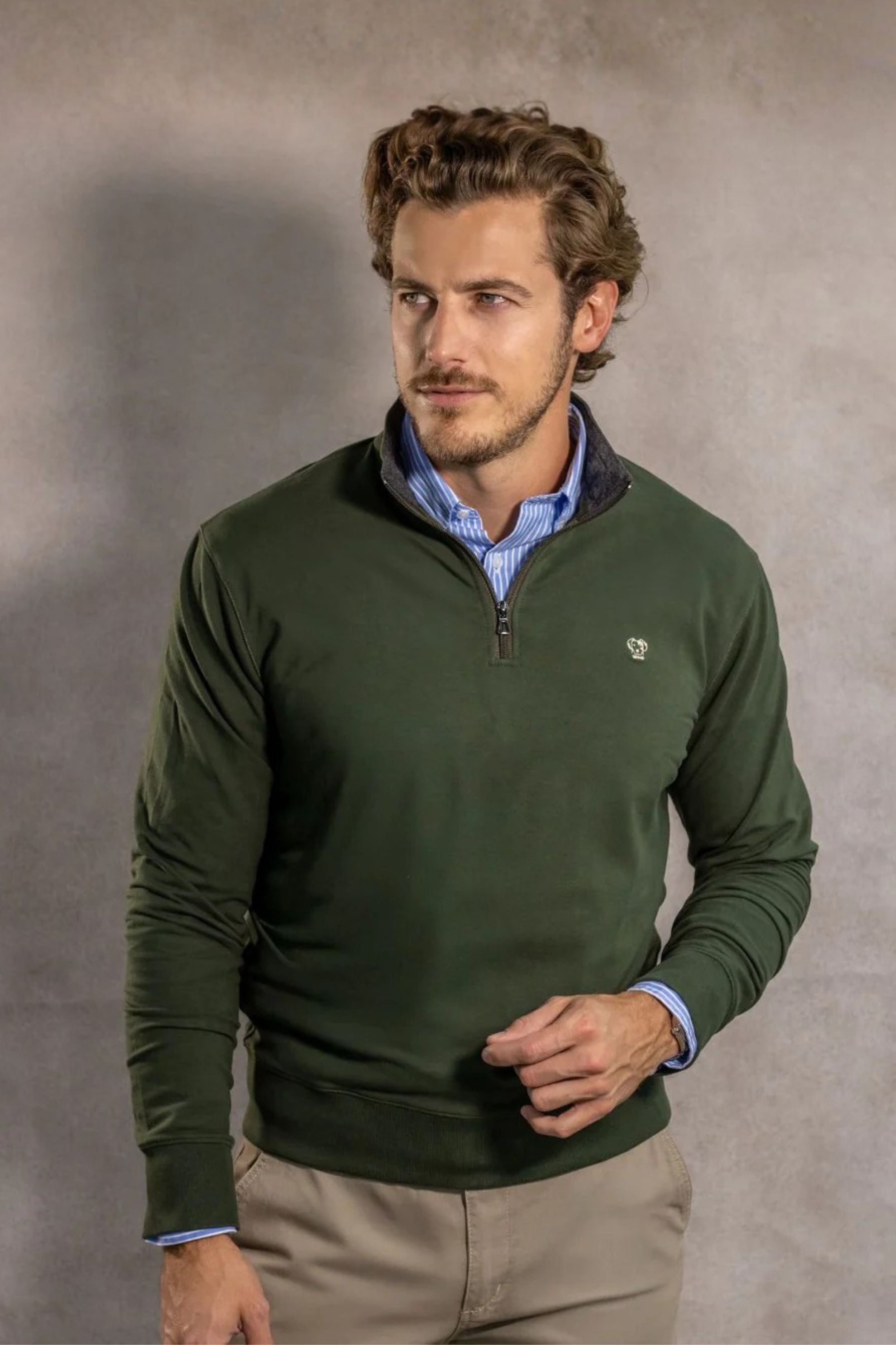 Halfzip Viana Antimanchas Verde Militar