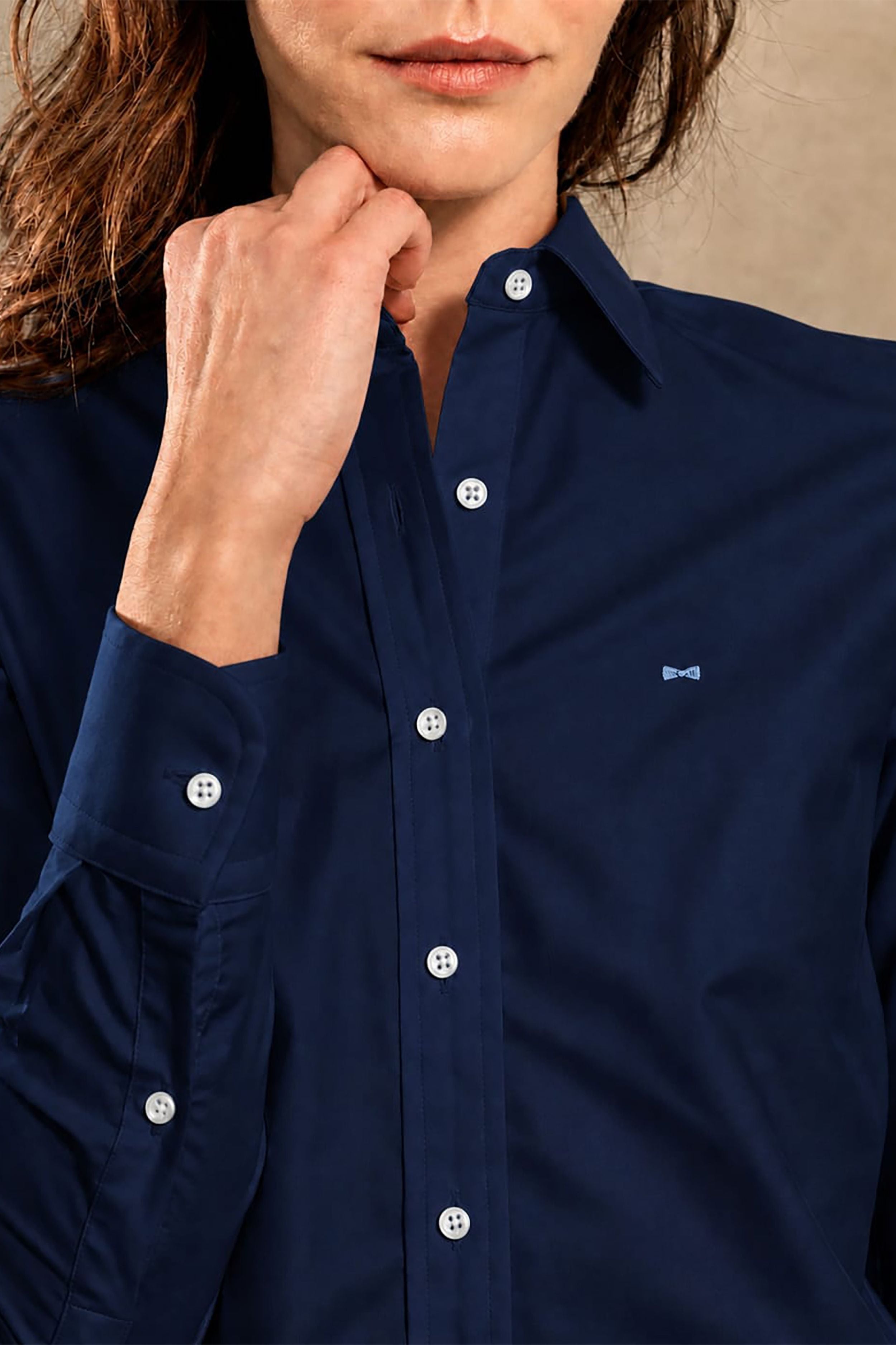Camisa Antimanchas Oxford de Mujer Azul Navy