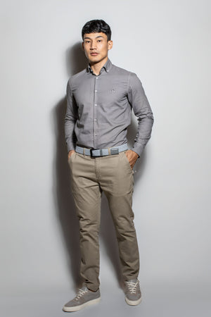 Camisa Antimanchas Oxford Gris - Talla Slim