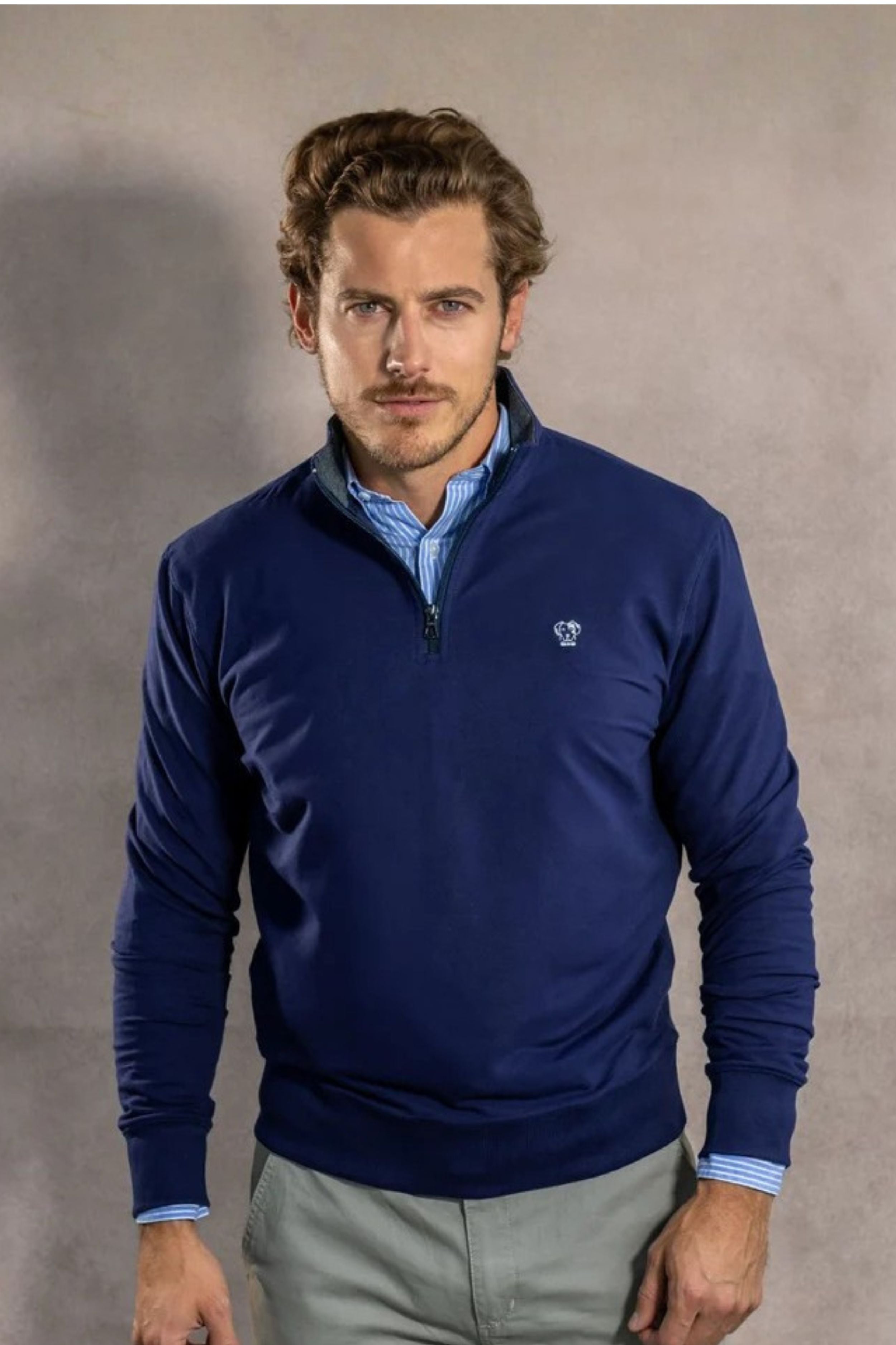 Halfzip Viana Antimanchas Azul Navy