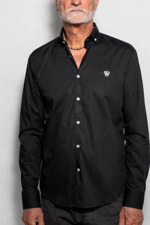Camisa Antimanchas Popelina Negra - Talla Slim