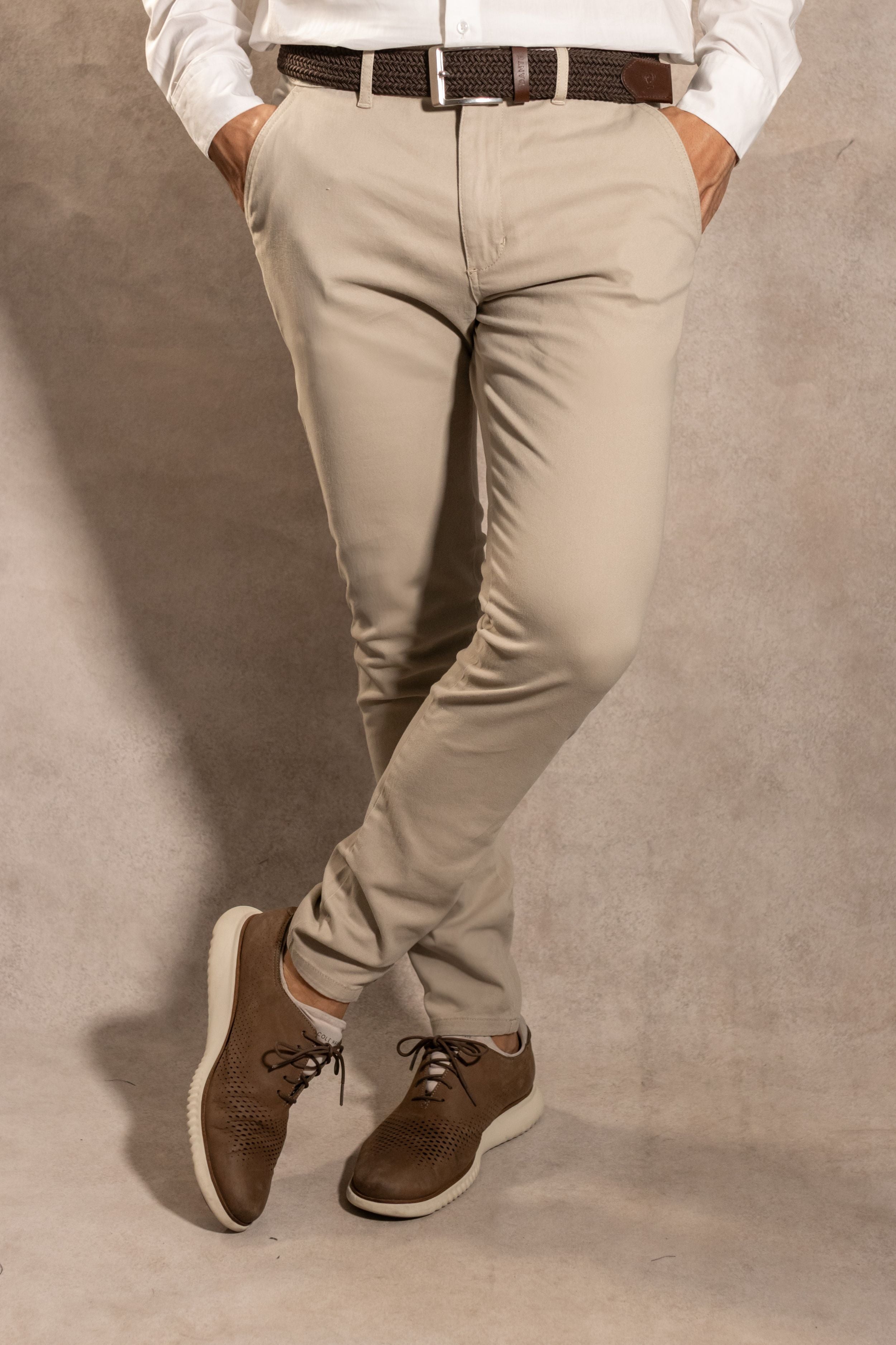 Pantalon Elastico Taupe - Talla Regular