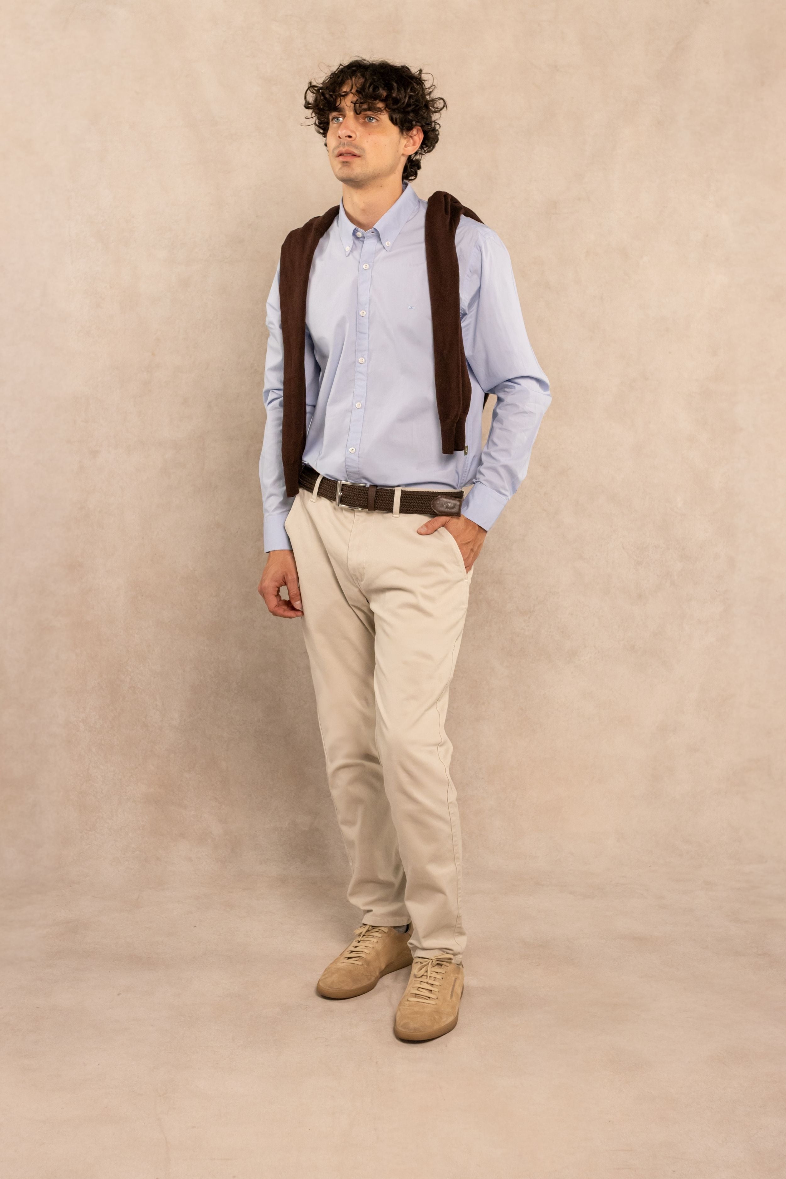Camisa Antimanchas Popelina Light Blue - Talla Regular