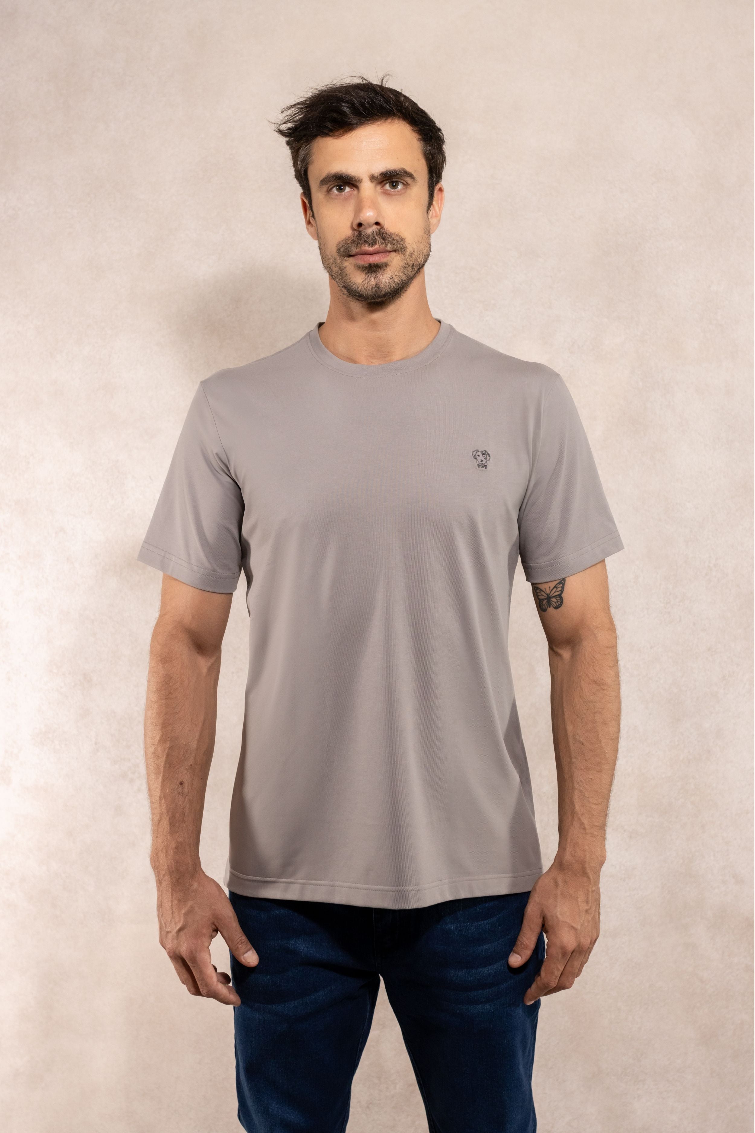 Camiseta Antimanchas Gris Claro - Talla Regular