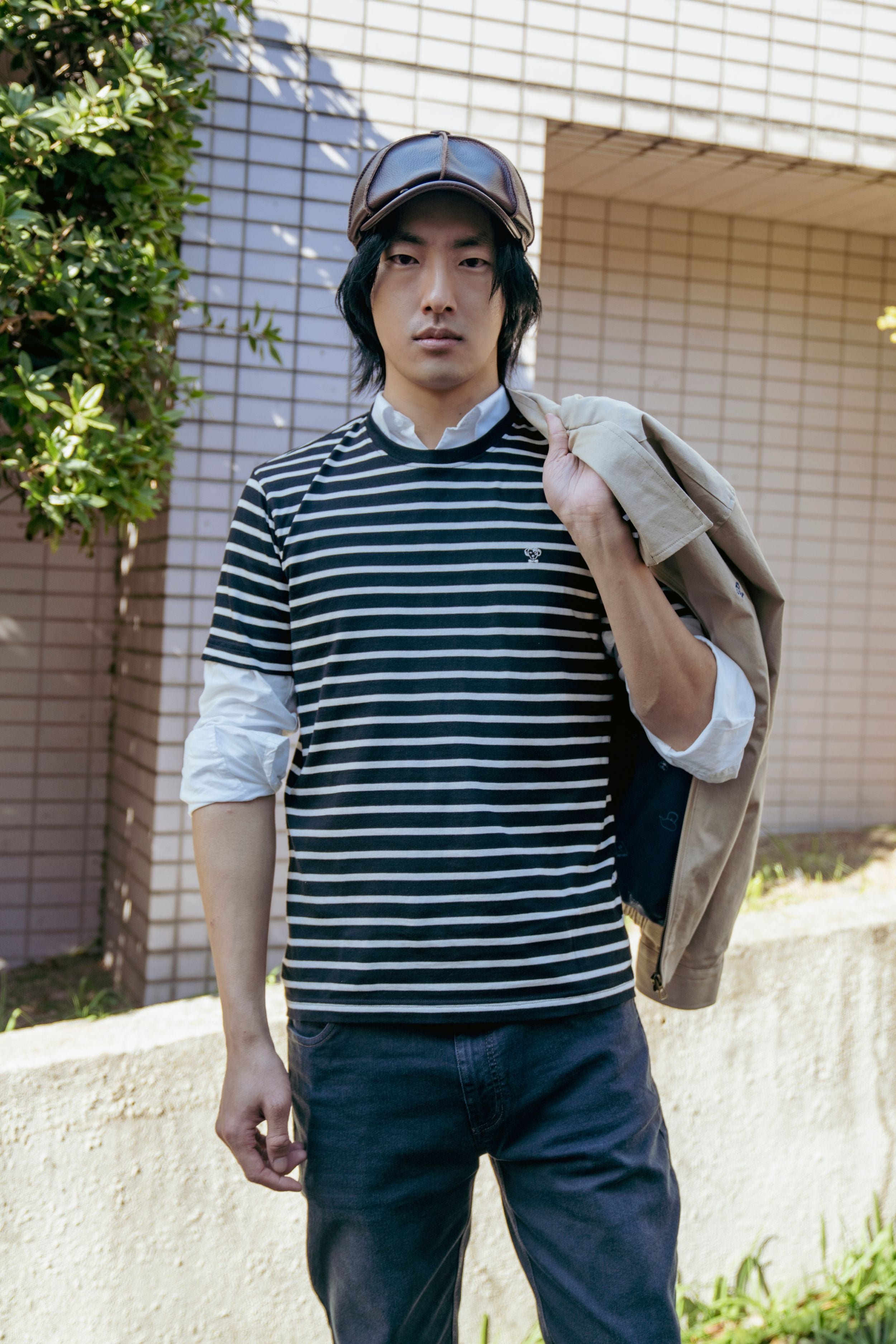 Camiseta Antimanchas Rayas Negro y Blanco