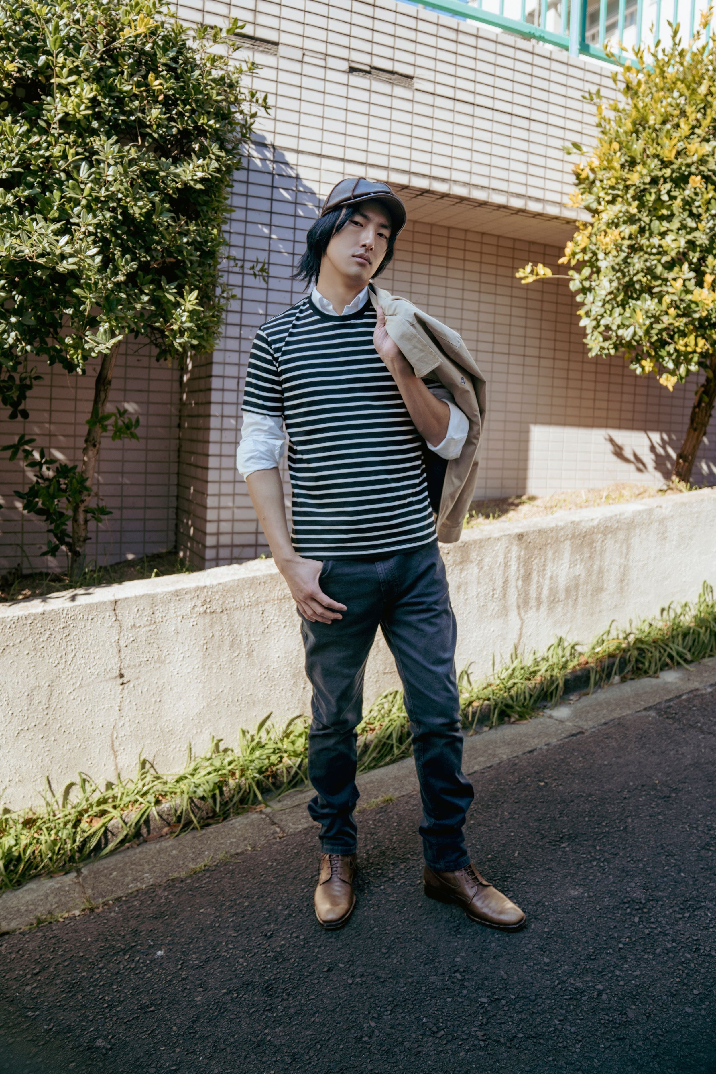 Camiseta Antimanchas Rayas Negro y Blanco