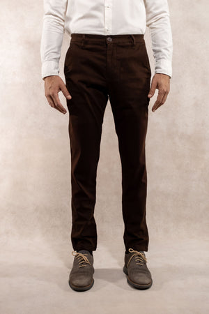 Pantalon Elastico Cafe  Oscuro