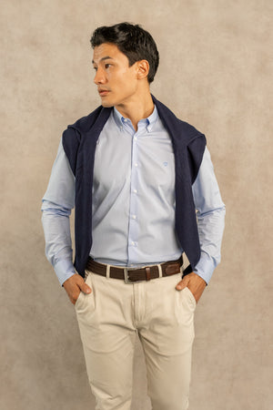 Camisa Antimanchas Popelina Light Blue - Talla Regular