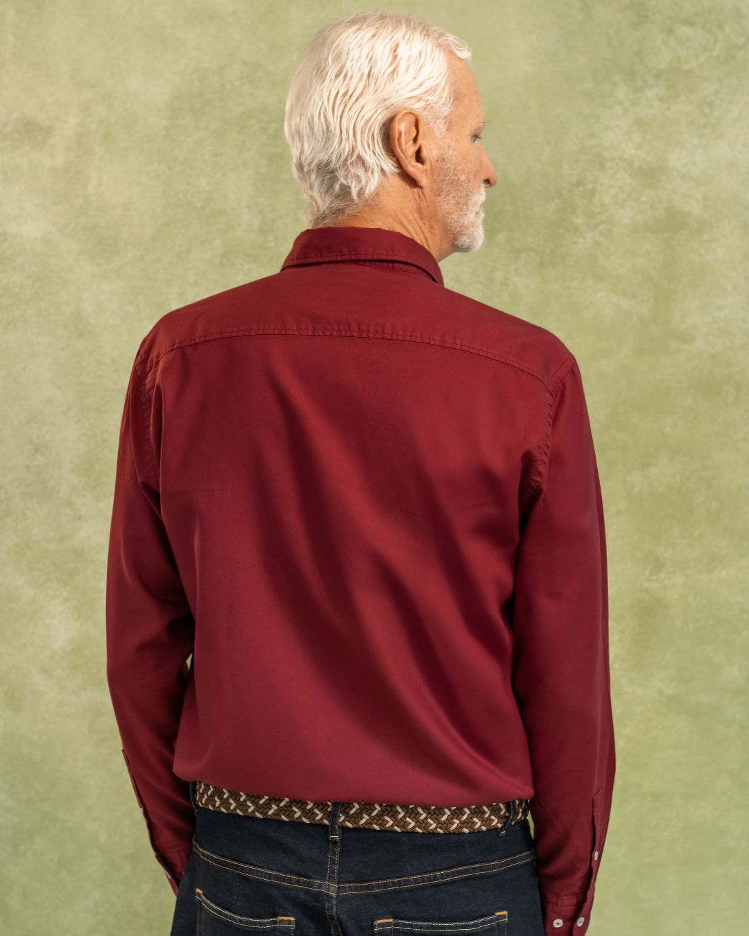 Camisa Antimanchas Oxford Vino XS