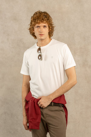 Camiseta Antimanchas Blanco Logo Gris - Talla Regular