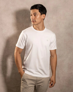 Camiseta Antimanchas Blanco Logo Gris - Talla Regular