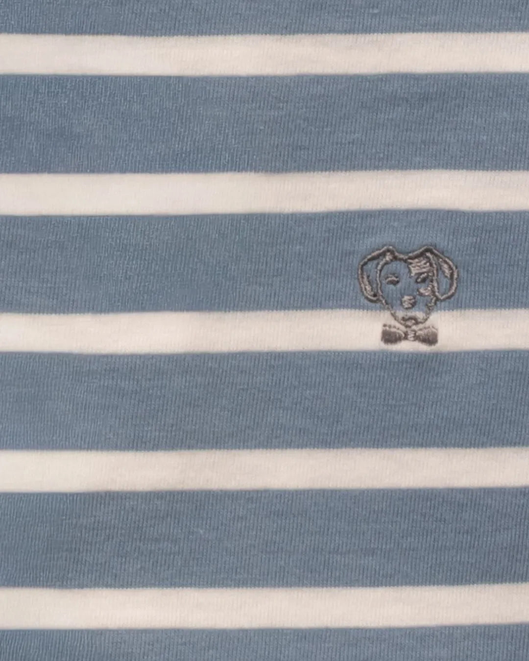 Camiseta antimanchas Rayas Azul Stone mujer marca DANTE tallaje relaxed fit foto logo