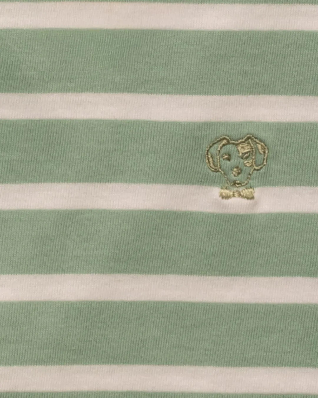 Camiseta antimanchas Rayas Verde Sage marca DANTE tallaje Regular Fit foto logo