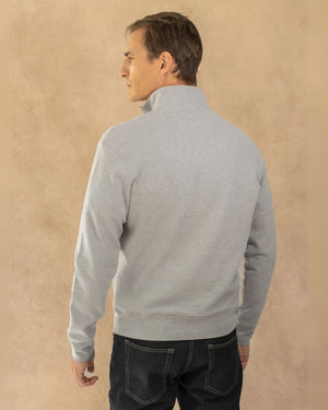 Halfzip Antimanchas Gris Jaspe para hombre marca DANTE tallaje regular fit foto espalda
