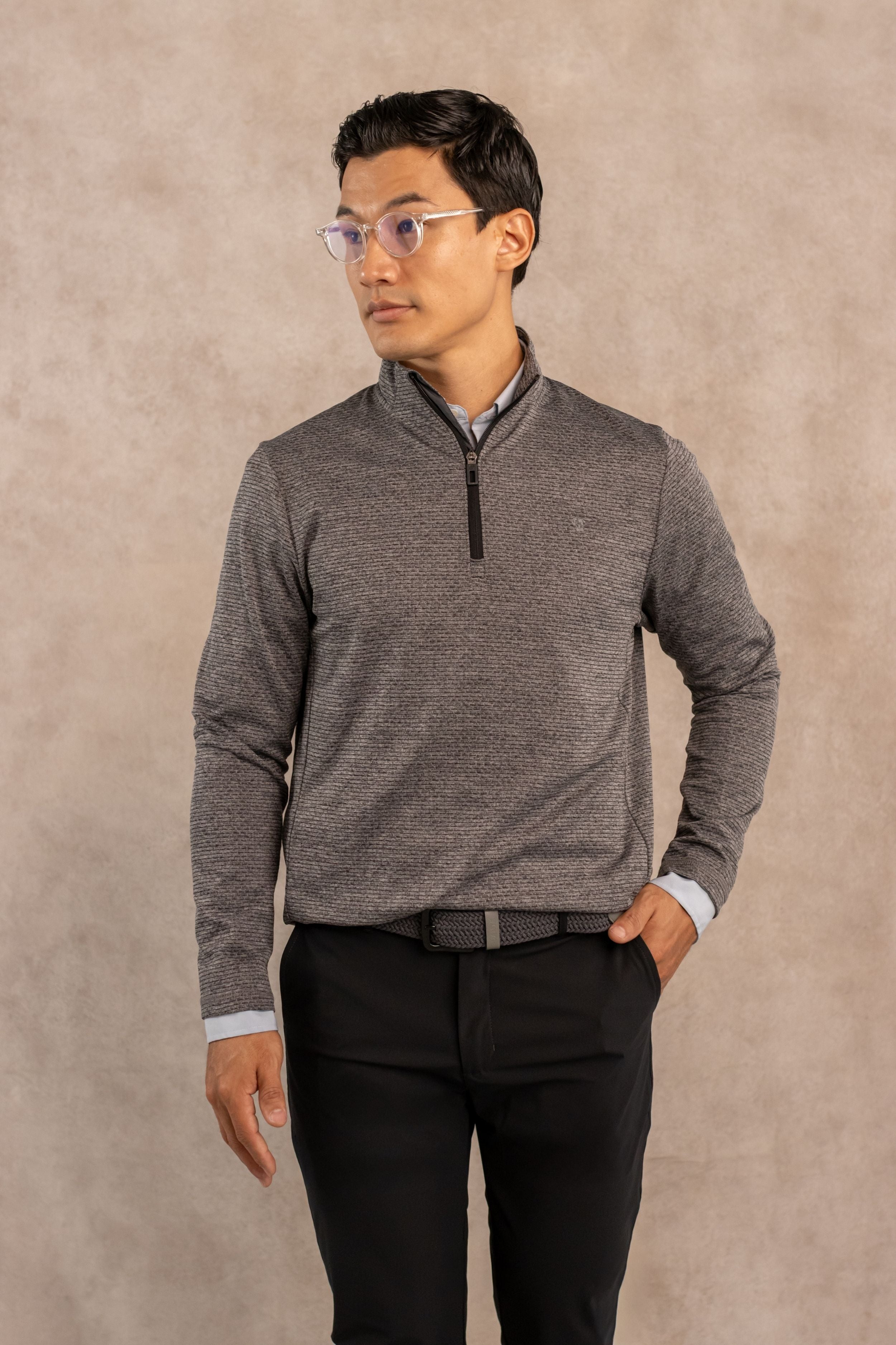 Halfzip Performance Gris Oscuro