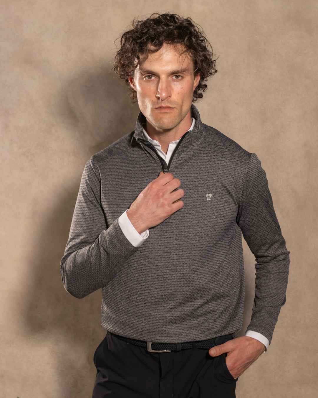 Halfzip Performance Gris Oscuro