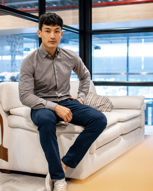 Camisa Antimanchas Oxford Gris - Talla Slim