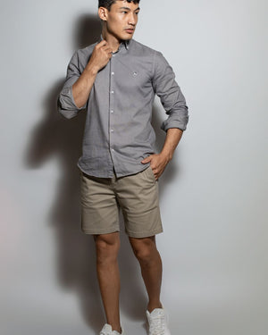 Camisa Antimanchas Popelina Gris Oscuro - Talla Slim