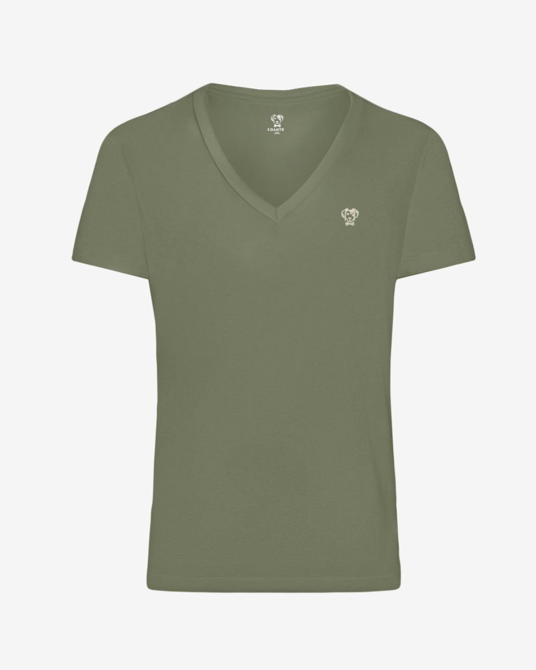 Camiseta Antimanchas Cuello V Verde Militar