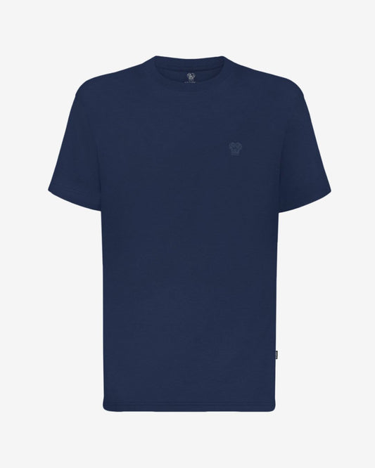 Camiseta antimanchas azul logo azul