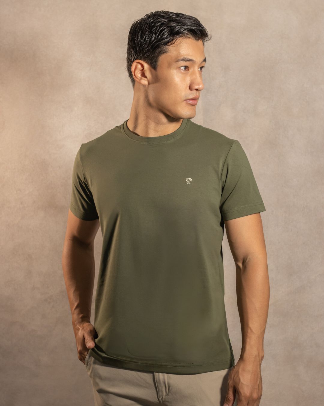Camiseta Antimanchas Verde Militar - Talla Regular