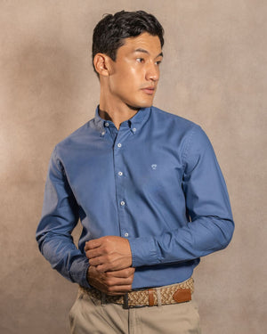 Camisa Antimanchas Oxford Azul Chino - Talla Regular