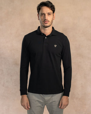 Polo Antimanchas Manga Larga Negro