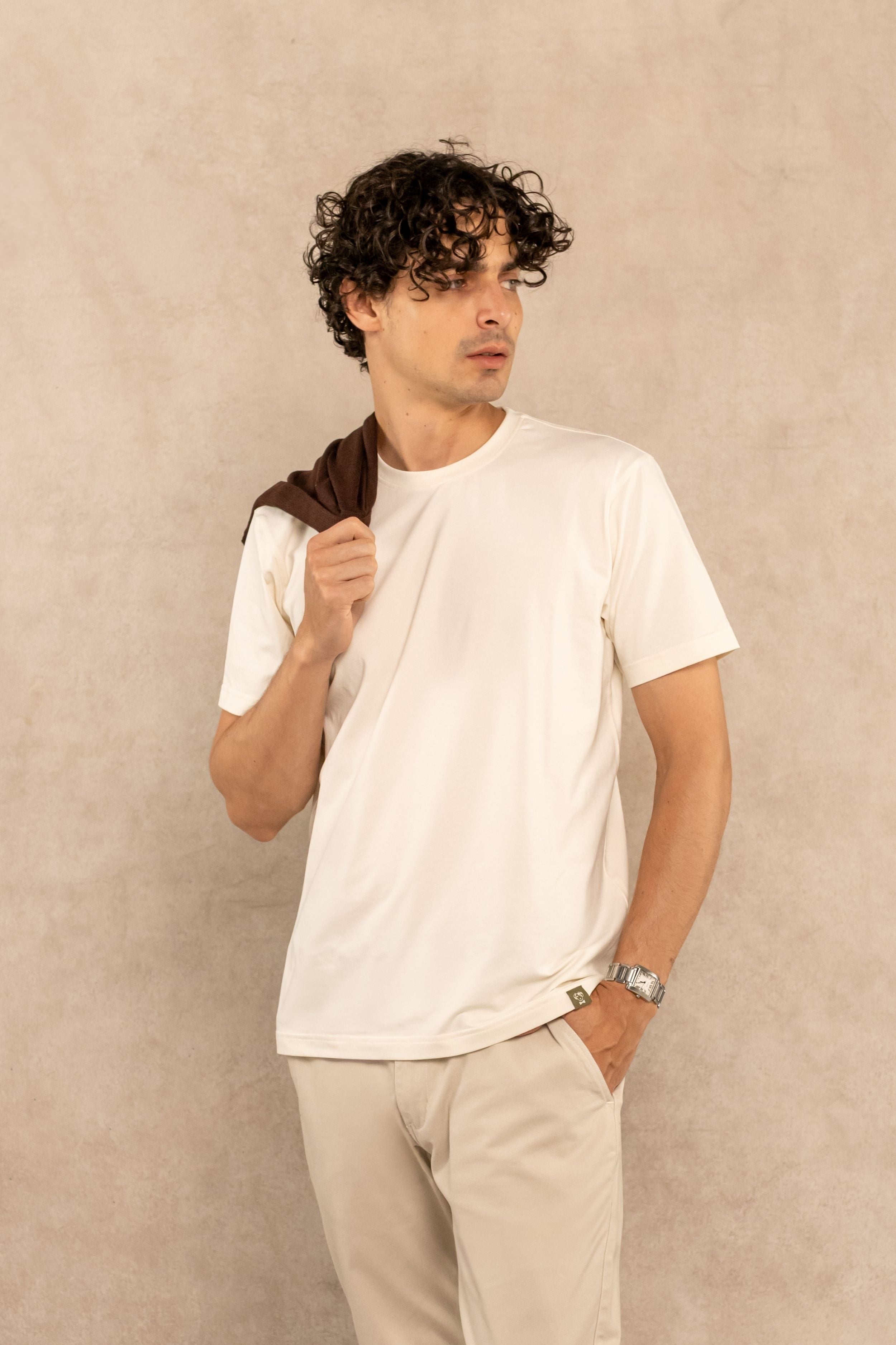 Camiseta antimanchas ivory para hombre marca DANTE regular fit foto principal