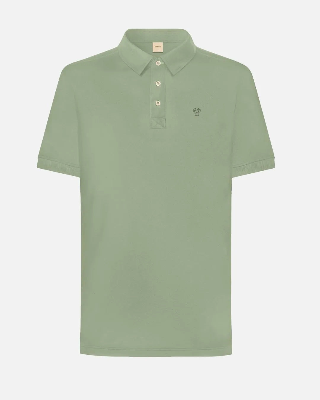 Polo Antimanchas Cuello Rígido Verde Sage marca DANTE tallaje regular fit foto MOCKUP