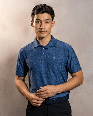 Polo Performance Antiarrugas Azul Jaspe